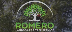 Logo for Romero Landscape & Tree Service featuring a stylized tree icon.