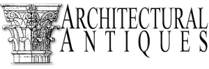 Logo for Architectural Antiques featuring an illustration of a classical column capital next to the company name.