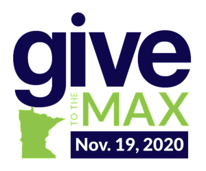 Give to the Max logo with a green silhouette of Minnesota and the date Nov. 19, 2020.