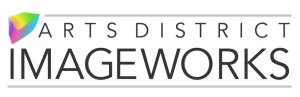 Logo for Arts District Imageworks featuring a multicolored geometric icon to the left of the text.